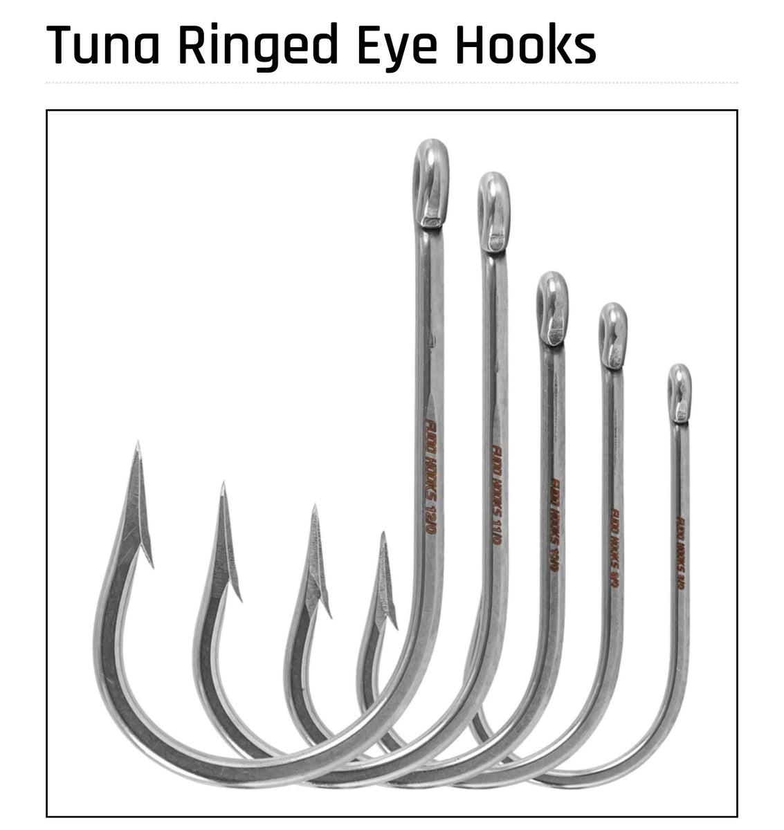 FUDO Tuna Ringed Eye Hook. SS – SwordfishGear