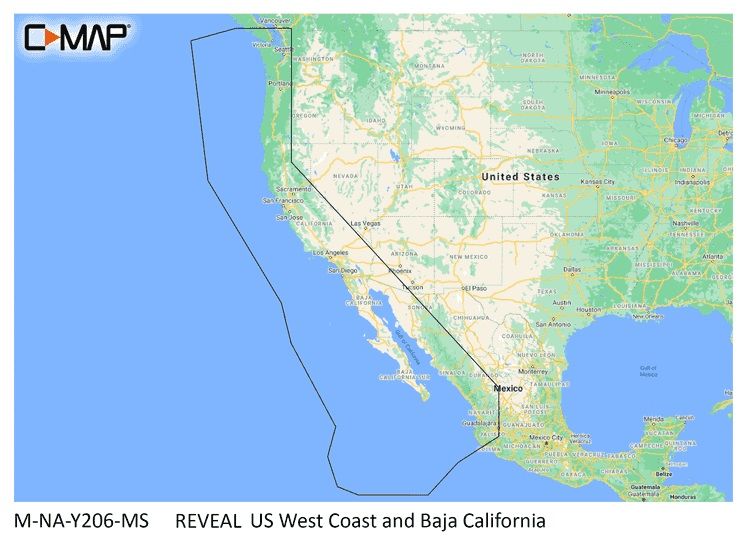 Mars gået vanvittigt ydre C-Map Reveal Coastal US West Coast and Baja California – SwordfishGear